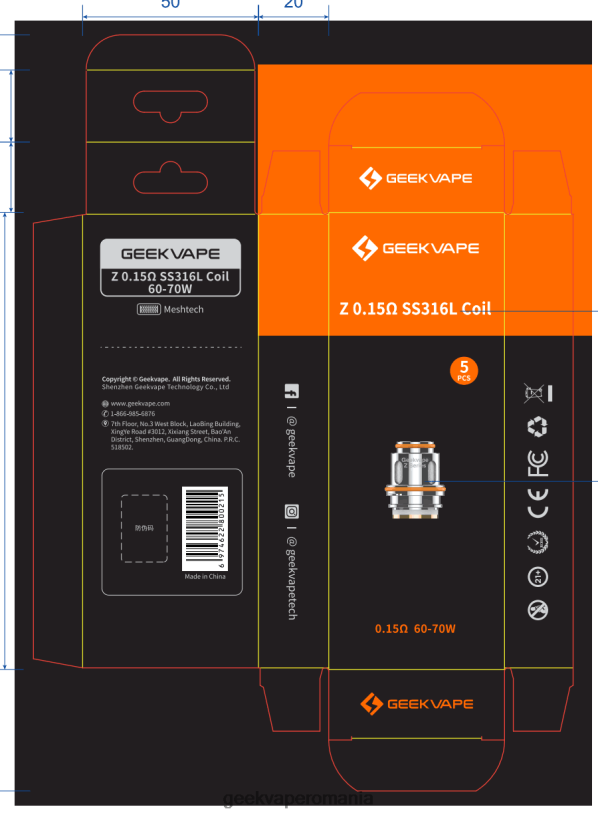 Geek Vape Peru - GeekVape 5 buc/pachet bobină seria z z0,2 ohmi 868JF81